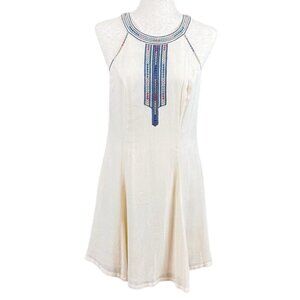 SUGARLIPS CREAM SLEEVELESS DRESS, SIZE M